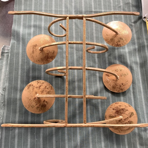 5 Tiers Pillar Antique brass Candle Holder - Picture 1 of 7